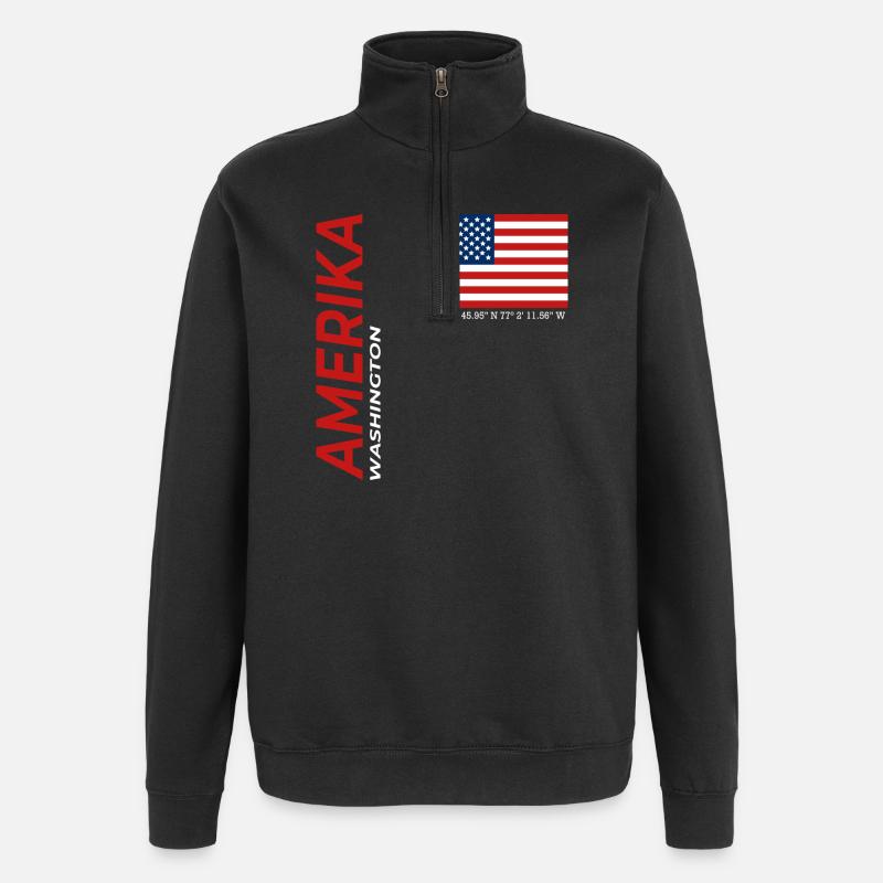 Washington - Sweat à zip 1/4 - noir
