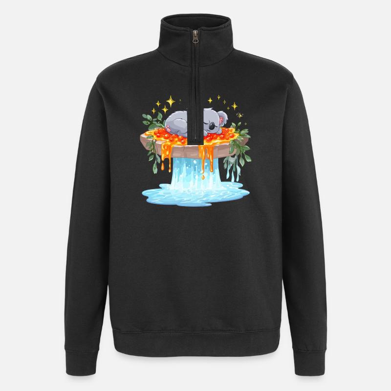 Rivière de lave Koala Dream - Sweat à zip 1/4 - noir