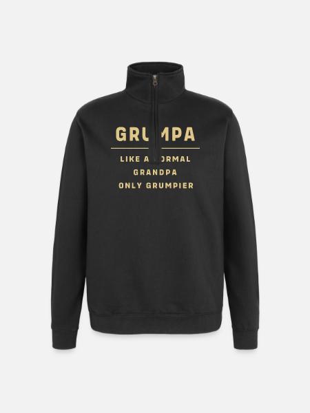Opa Großvater Enkel Enkelkind Opi - Quarter-Zip-Sweatshirt - Schwarz
