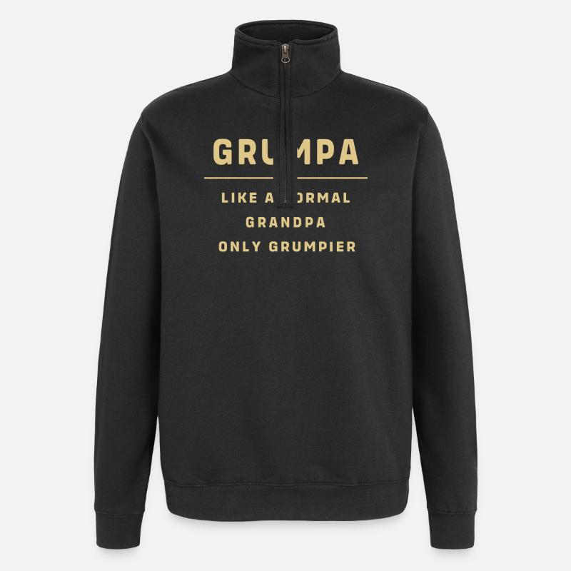 Opa Großvater Enkel Enkelkind Opi - Quarter-Zip-Sweatshirt - Schwarz