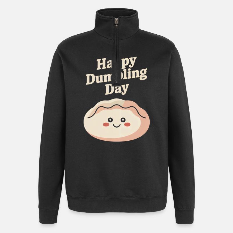 Happy Dumpling Day - Quarter-Zip Sweatshirt - black