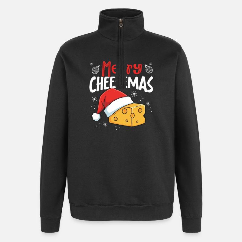 Joyeux Käsemas Noël drôle Pour - Sweat à zip 1/4 - noir