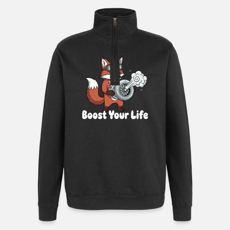 Fox with Jetbike Boost - Quarter-Zip Sweatshirt - black