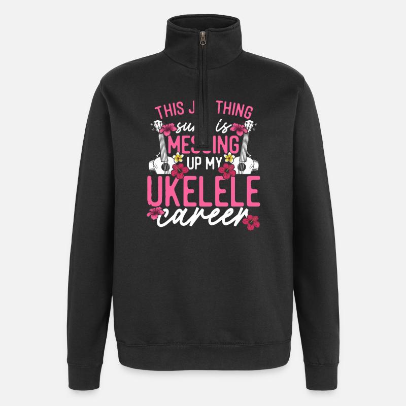Ukulélé hawaïen uke ce métier - Sweat à zip 1/4 - noir