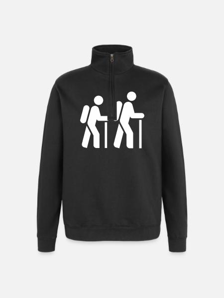 Hiker, Pilgrim, Tourist, Pilgrimage Route - Quarter-Zip Sweatshirt - black