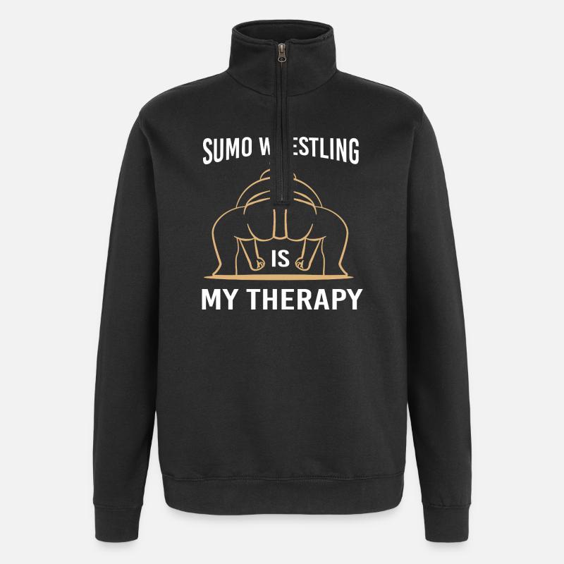 sumo - Sweat à zip 1/4 - noir