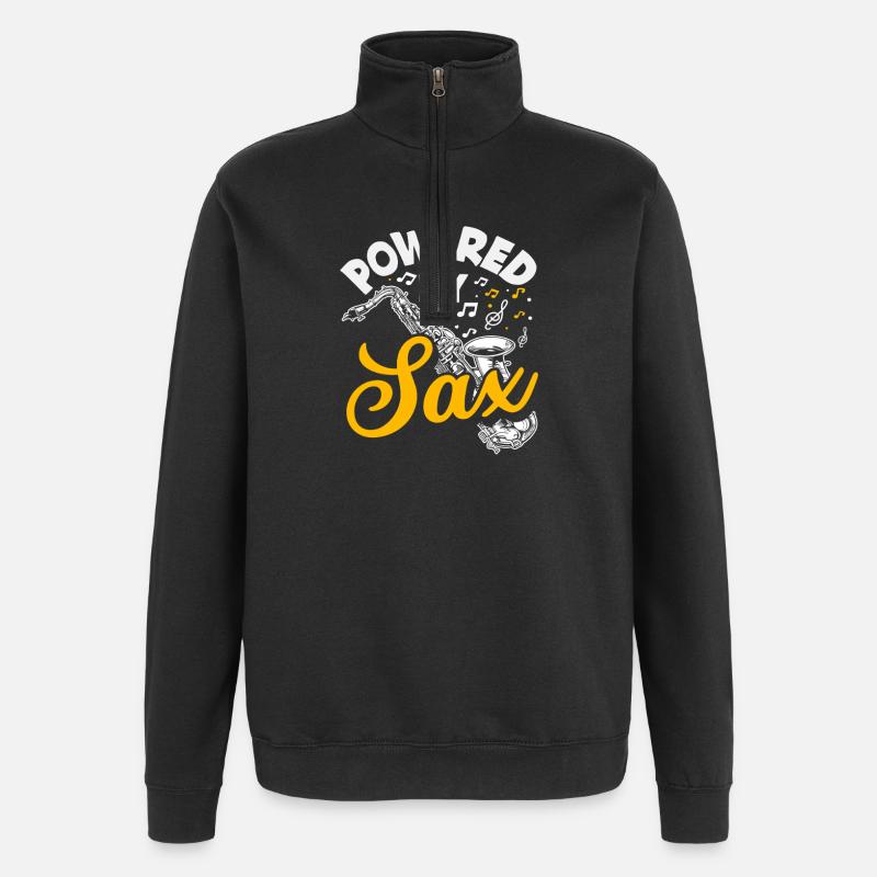 Fanfare de Saxophone Powered By Sax - Sweat à zip 1/4 - noir