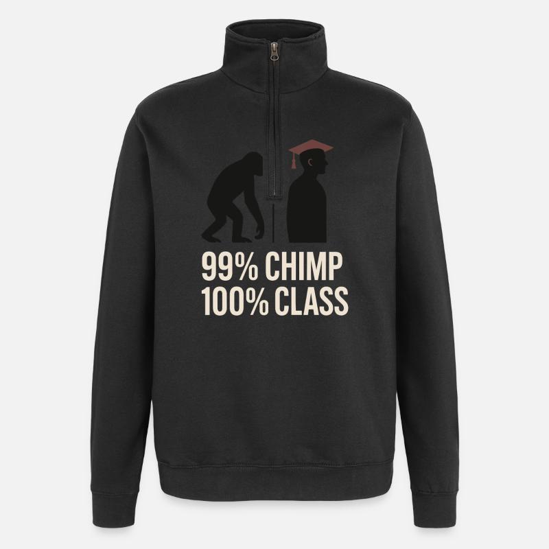 Outils préhistoriques en pierre d’Homo - Sweat à zip 1/4 - noir