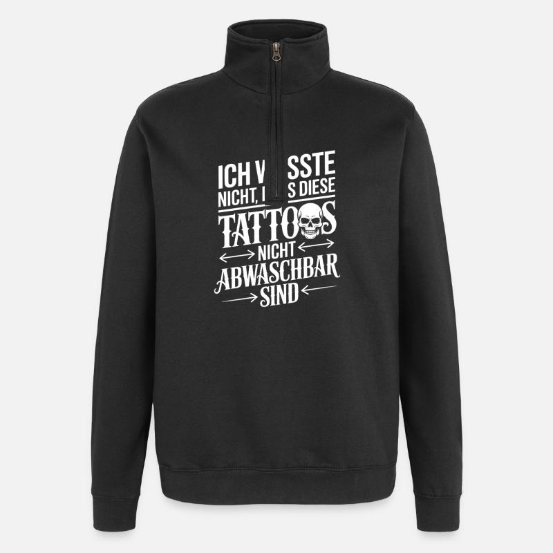 Tatouages non lavables : Déclaration - Sweat à zip 1/4 - noir