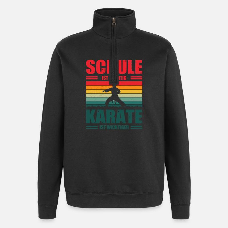 Kinder Karate Training Geschenke - Quarter-Zip-Sweatshirt - Schwarz