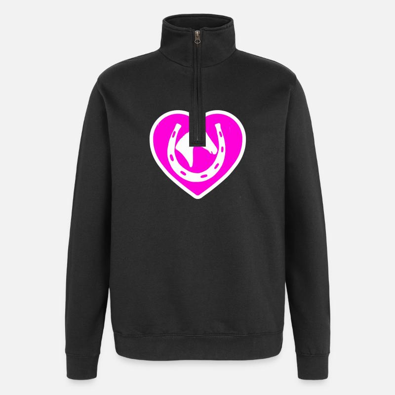 Chevaux - Sweat à zip 1/4 - noir
