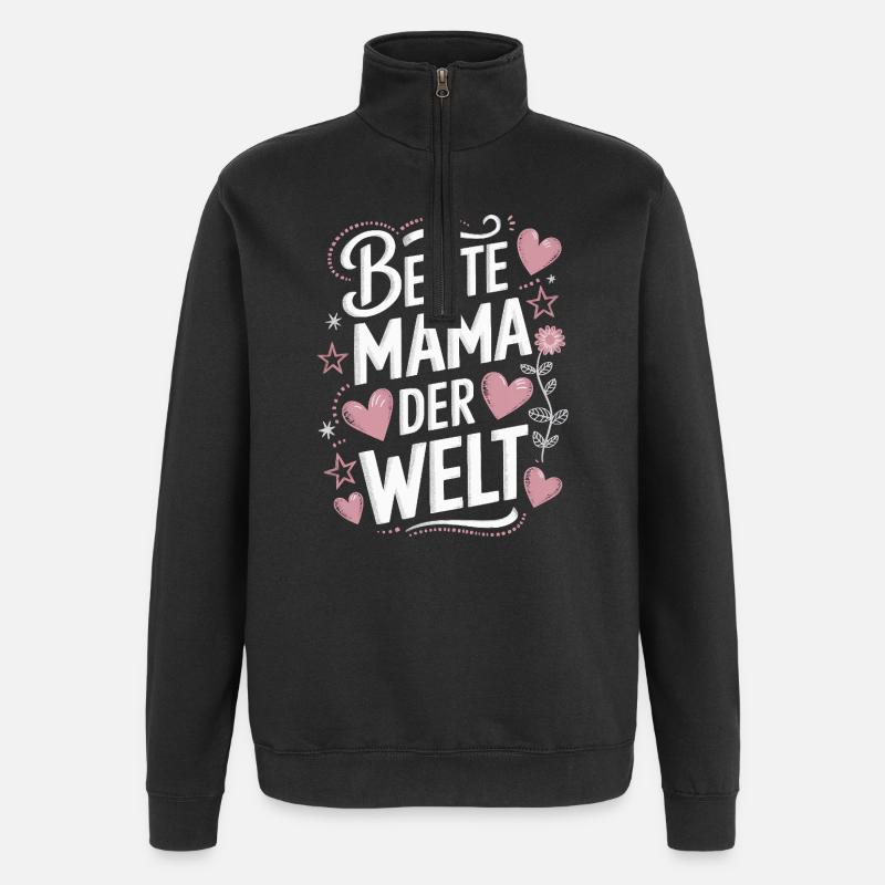 Beste Mama der Welt Geschenk - Quarter-Zip-Sweatshirt - Schwarz