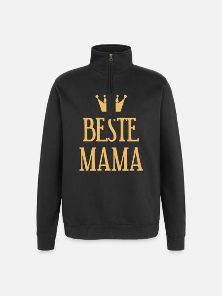Best Mom Crown - Quarter-Zip Sweatshirt - black