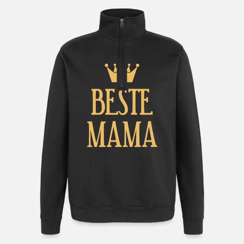 Beste Mama Krone - Quarter-Zip-Sweatshirt - Schwarz