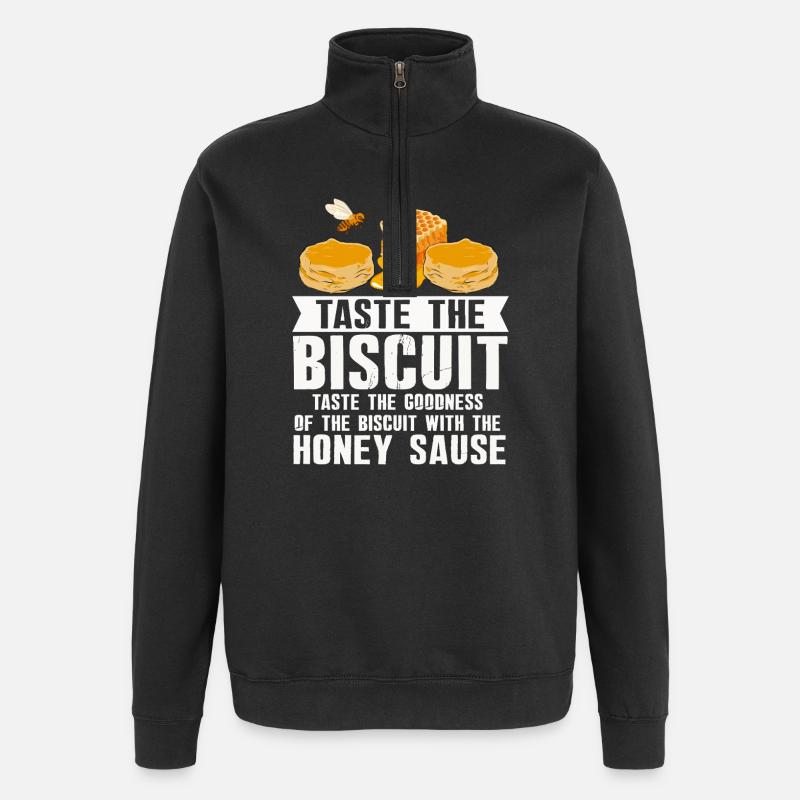Taste the Biscuit Honey Drizzle - Quarter-Zip Sweatshirt - black