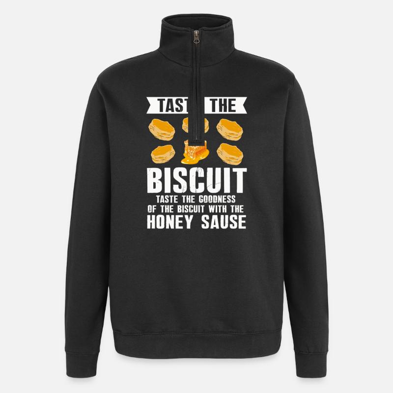 Honey Biscuit Sauce Illustration - Quarter-Zip Sweatshirt - black