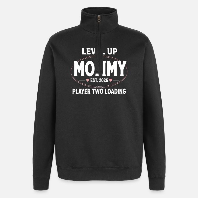 Logo de la Gamer Maman Up - Sweat à zip 1/4 - noir