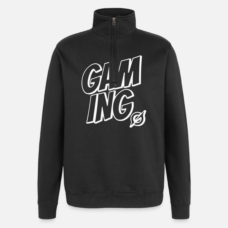 Lettrage de jeu - Sweat à zip 1/4 - noir