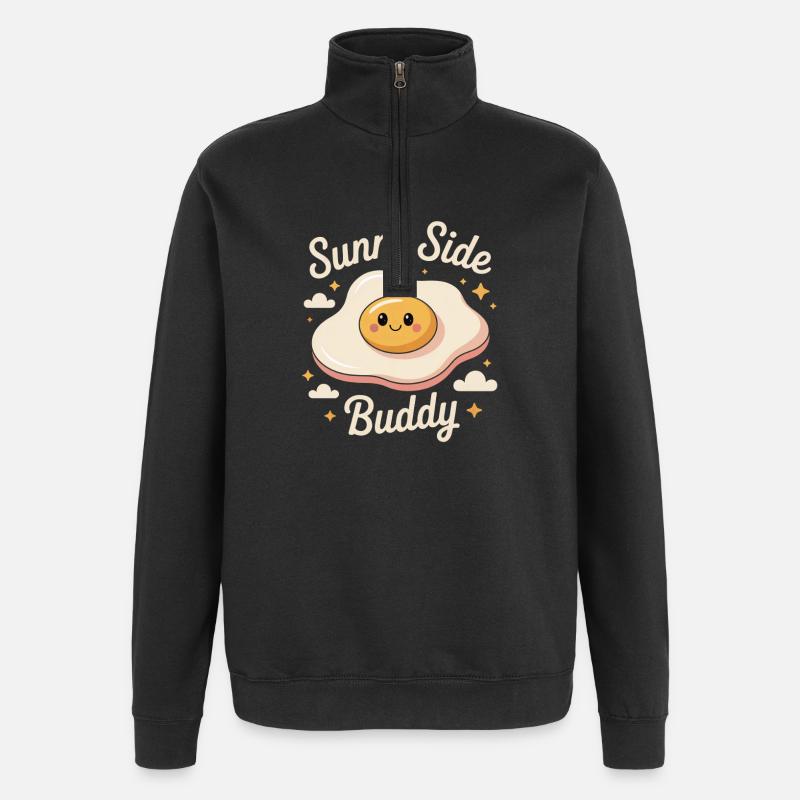Fried Egg - Sunny Side Buddy - Quarter-Zip Sweatshirt - black