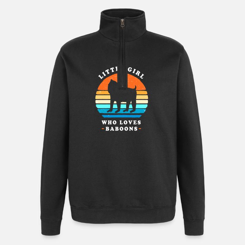 Pavian Primat Affe Affen Baboon - Quarter-Zip-Sweatshirt - Schwarz