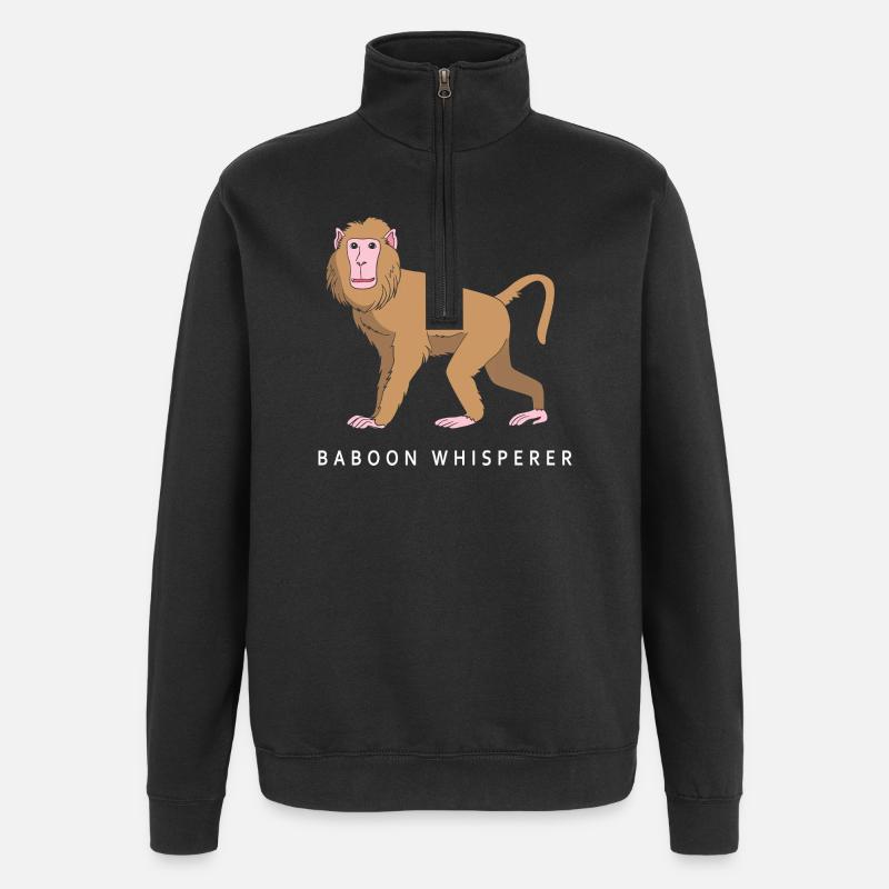 Baboon Baboon Primate Monkey Monkey - Quarter-Zip Sweatshirt - black