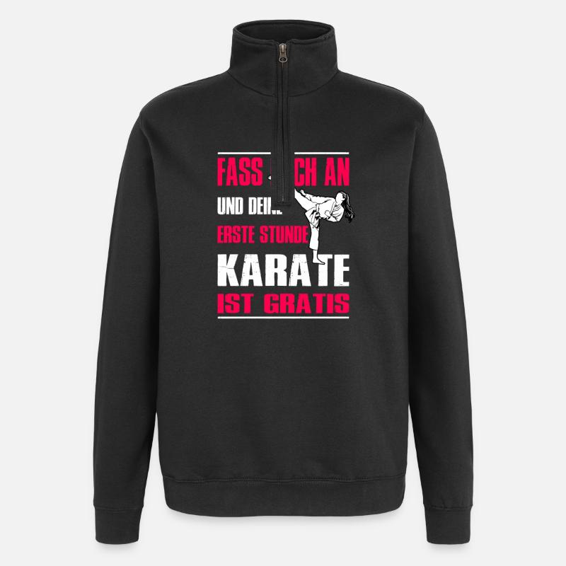 Karate Training Geschenke Karatetraining - Quarter-Zip-Sweatshirt - Schwarz