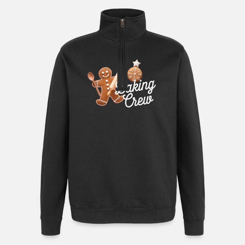 Baking Crew Lebkuchenmann Weihnachten backen - Quarter-Zip-Sweatshirt - Schwarz