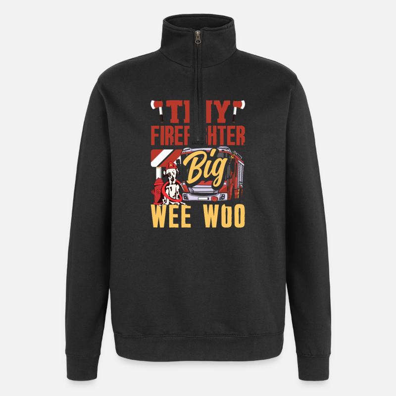 Escouade Wee Woo Pompier, Petit Pompier - Sweat à zip 1/4 - noir