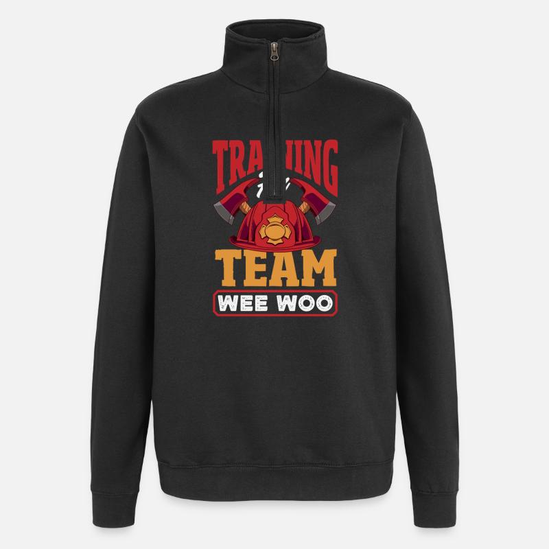 Wee Woo Squad Fire Tiny Feuerwehrmann - Quarter-Zip-Sweatshirt - Schwarz