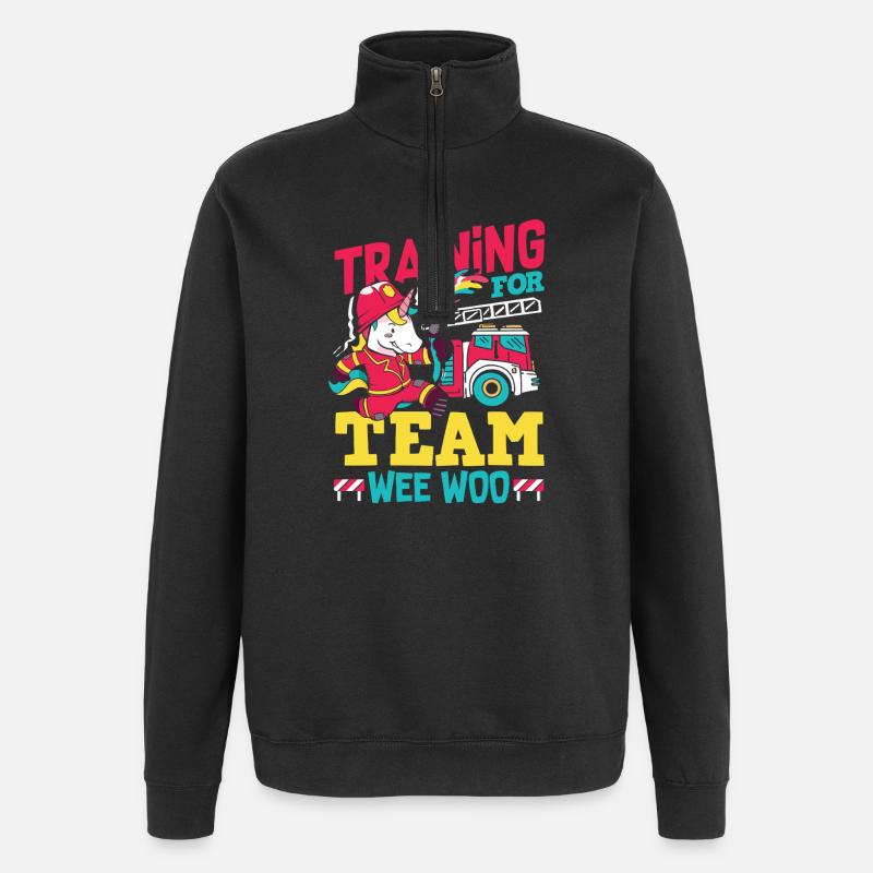 Wee Woo Squad Fire Tiny Feuerwehrmann - Quarter-Zip-Sweatshirt - Schwarz