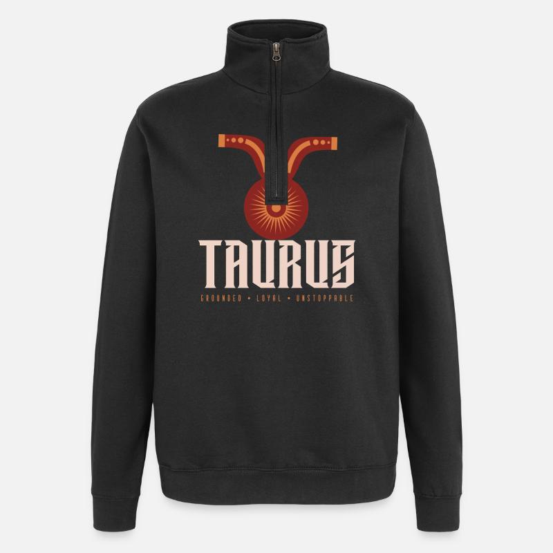 Taureau - Sweat à zip 1/4 - noir
