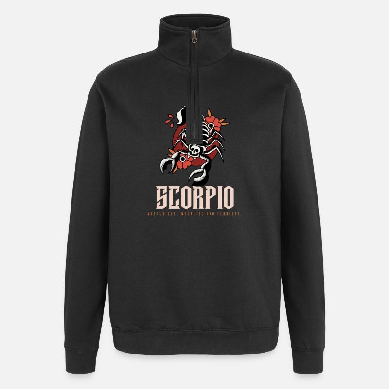 Scorpion - Sweat à zip 1/4 - noir