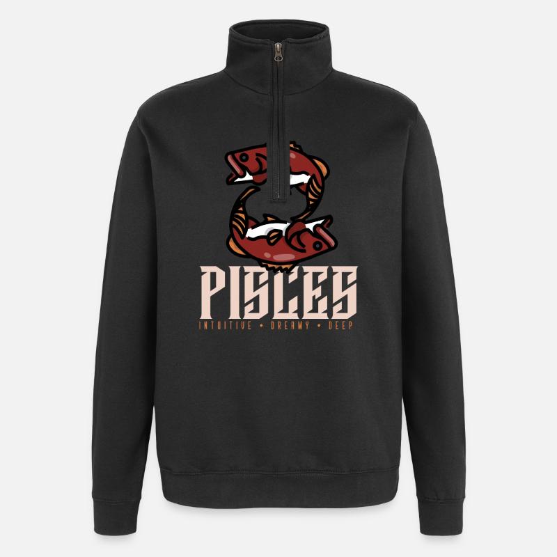 Fische - Quarter-Zip-Sweatshirt - Schwarz
