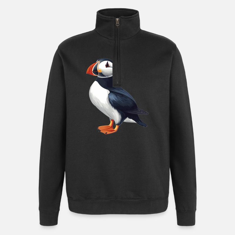 Puffin Papageientaucher - Quarter-Zip-Sweatshirt - Schwarz