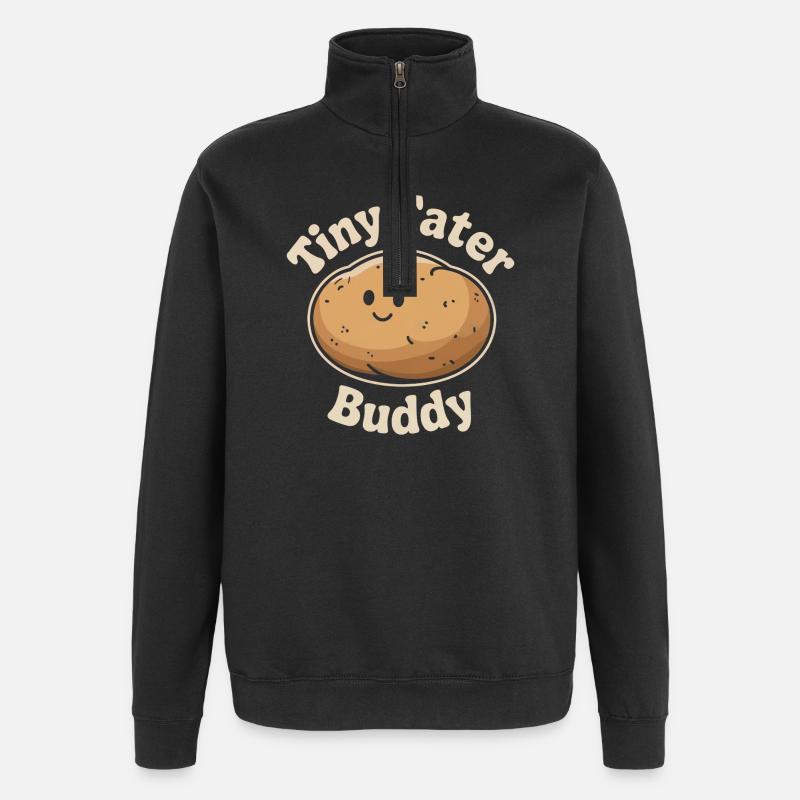 Tiny Tater Buddy - Potato - Quarter-Zip Sweatshirt - black