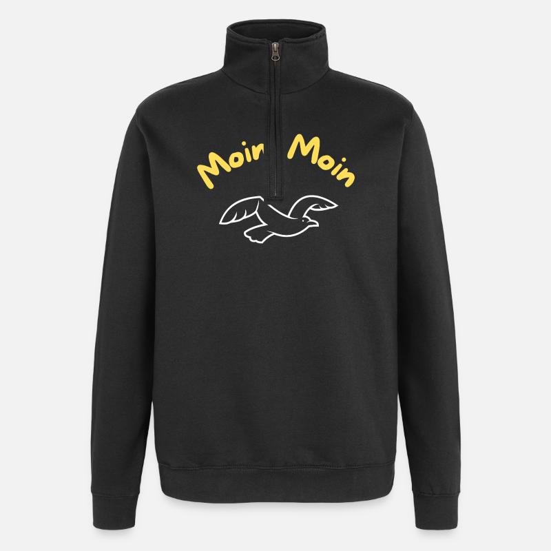 Meins Meins Möwe Küstenfigur - Quarter-Zip-Sweatshirt - Schwarz