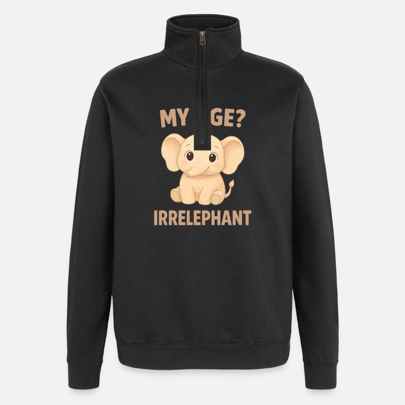 Humour d’éléphant – Mon âge Irrelephant - Sweat à zip 1/4 - noir