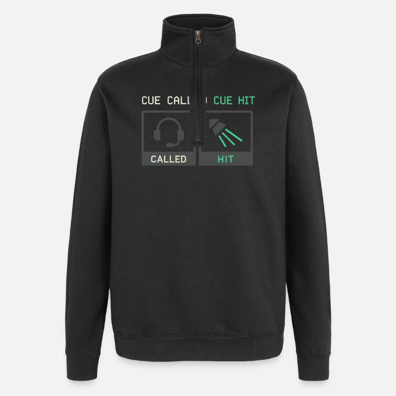 Theatertechnik-crew Bühnentechniker Ton - Quarter-Zip-Sweatshirt - Schwarz
