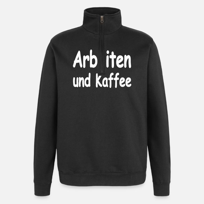 travail - Sweat à zip 1/4 - noir