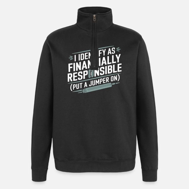 Financially Responsible Identity Tee - Quarter-Zip Sweatshirt - black
