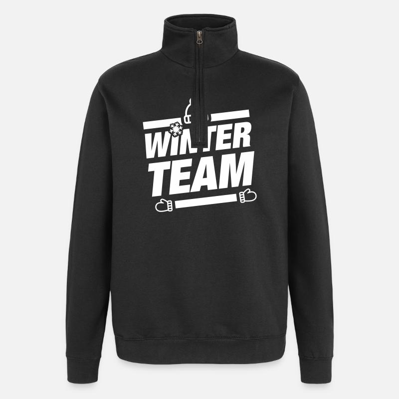 Winter Team Winterlich - Quarter-Zip-Sweatshirt - Schwarz