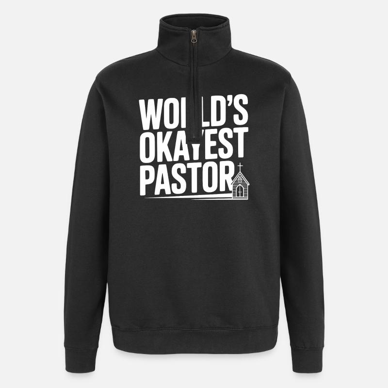 World’s Okayest Pastor - Quarter-Zip Sweatshirt - black