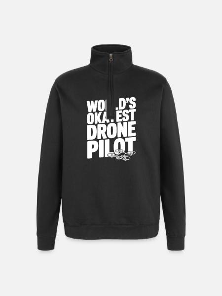 World’s Okayest Drone Pilot - Quarter-Zip Sweatshirt - black