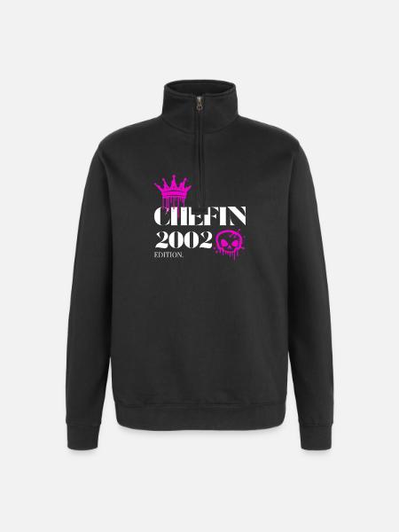 Chefin Edition 2002 23 Birthday Saying - Quarter-Zip Sweatshirt - black