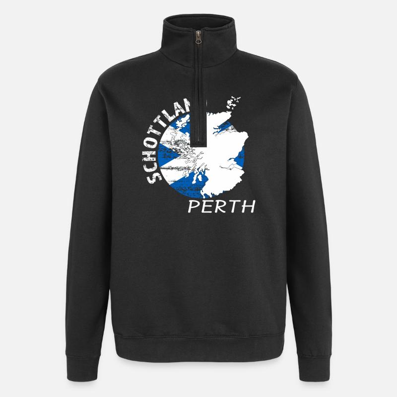 Perth - Sweat à zip 1/4 - noir