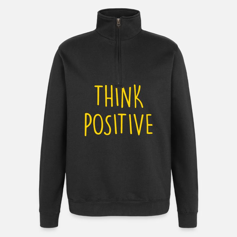 Je pense que c’est positif - Sweat à zip 1/4 - noir