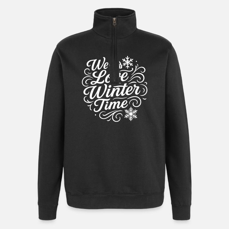 Wir Lieben Winter - Quarter-Zip-Sweatshirt - Schwarz