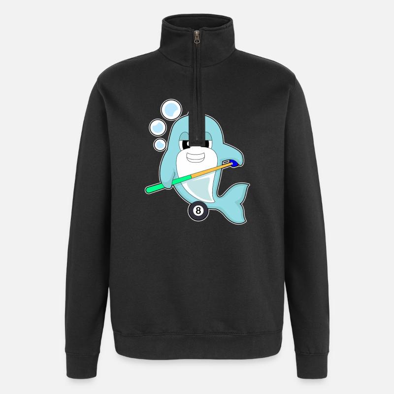 Dolphin Billiard Cue Sport - Sweat à zip 1/4 - noir