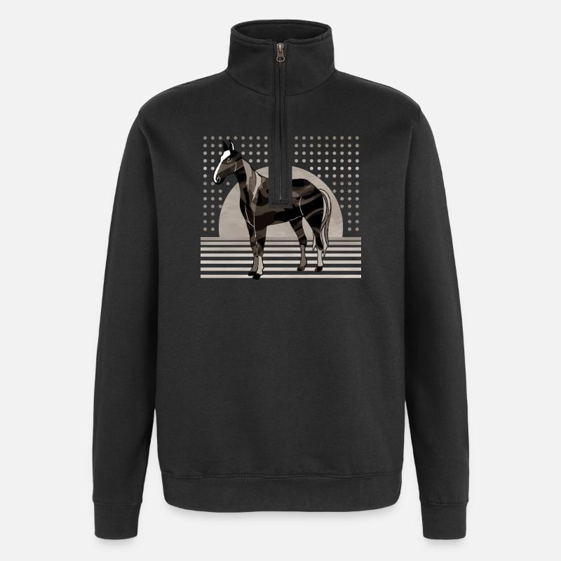 Cheval - Sweat à zip 1/4 - noir