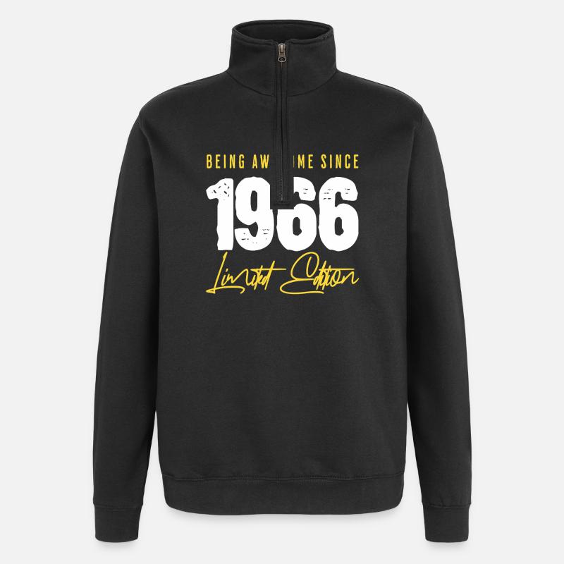 1966 Born 60th Birthday - Quarter-Zip Sweatshirt - black